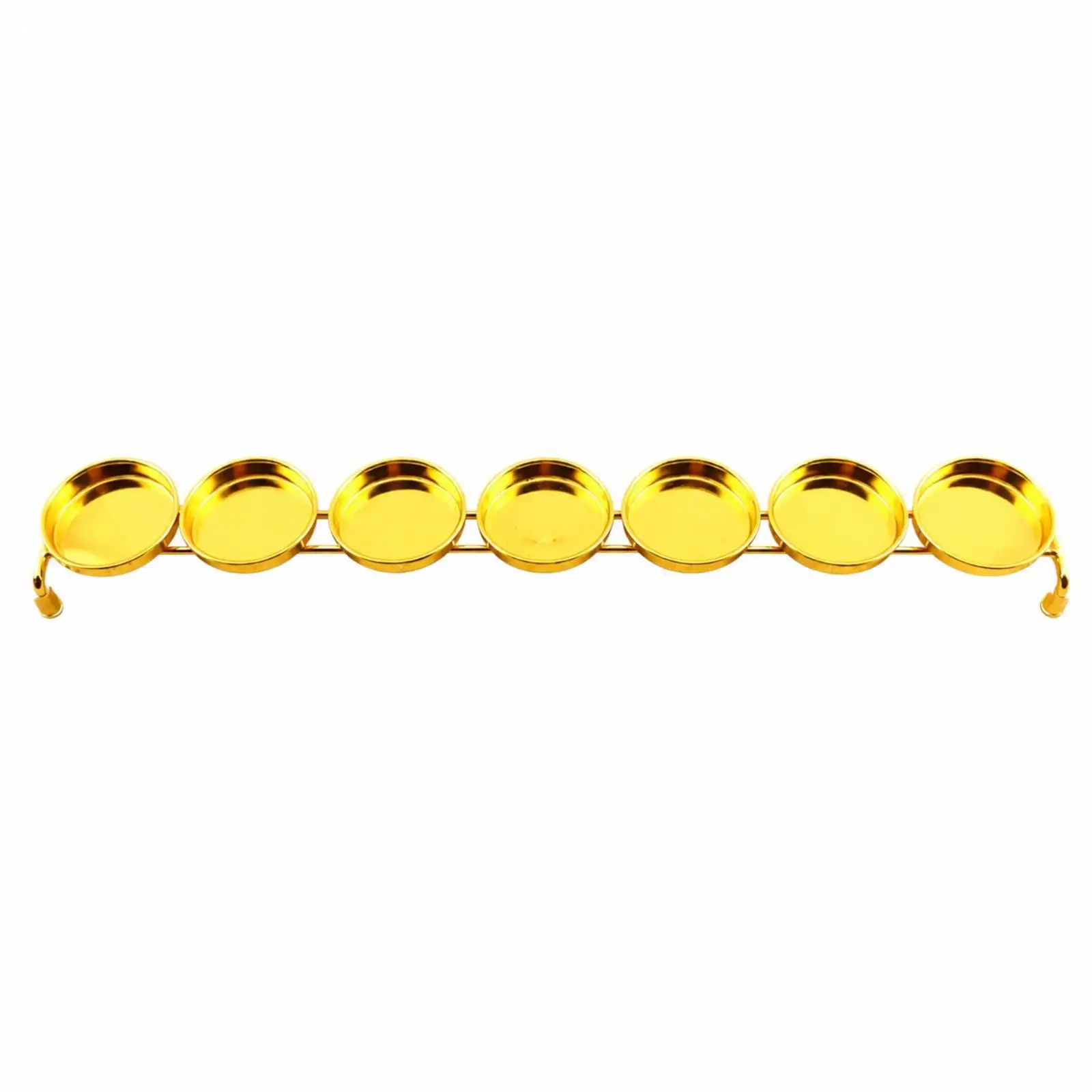 Religious Offering Stand Slim Alloy Oil-Lamp Stand with Seven Cups for Prayer Areas, Home Altars