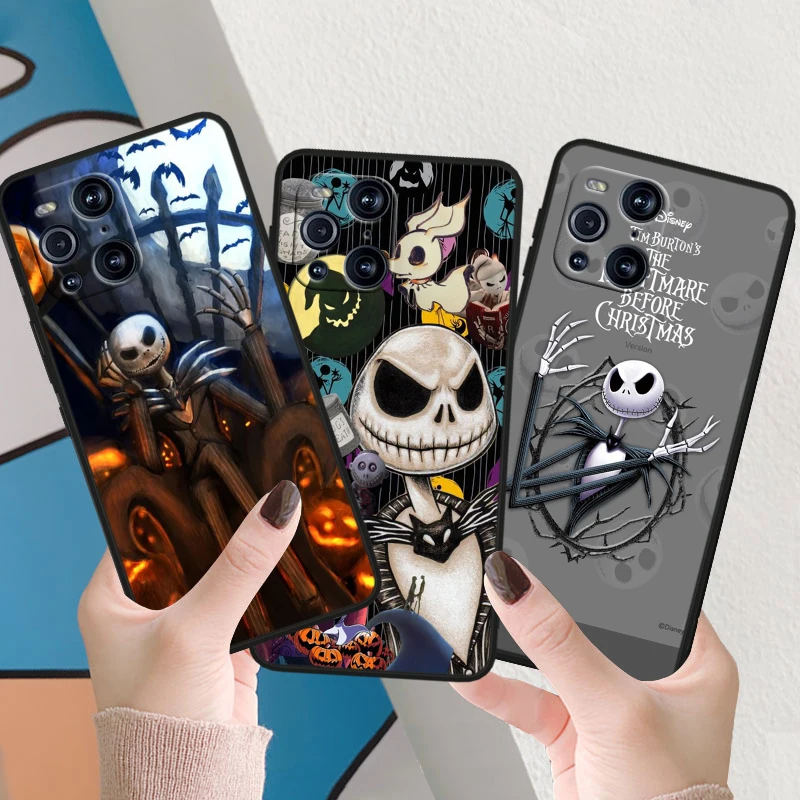 Christmas Nightmare Before Phone Case For OPPO Find X6 X5 X3 X2 F21S F21 Pro Lite Neo Black Silicone Fundas Soft Phone Case