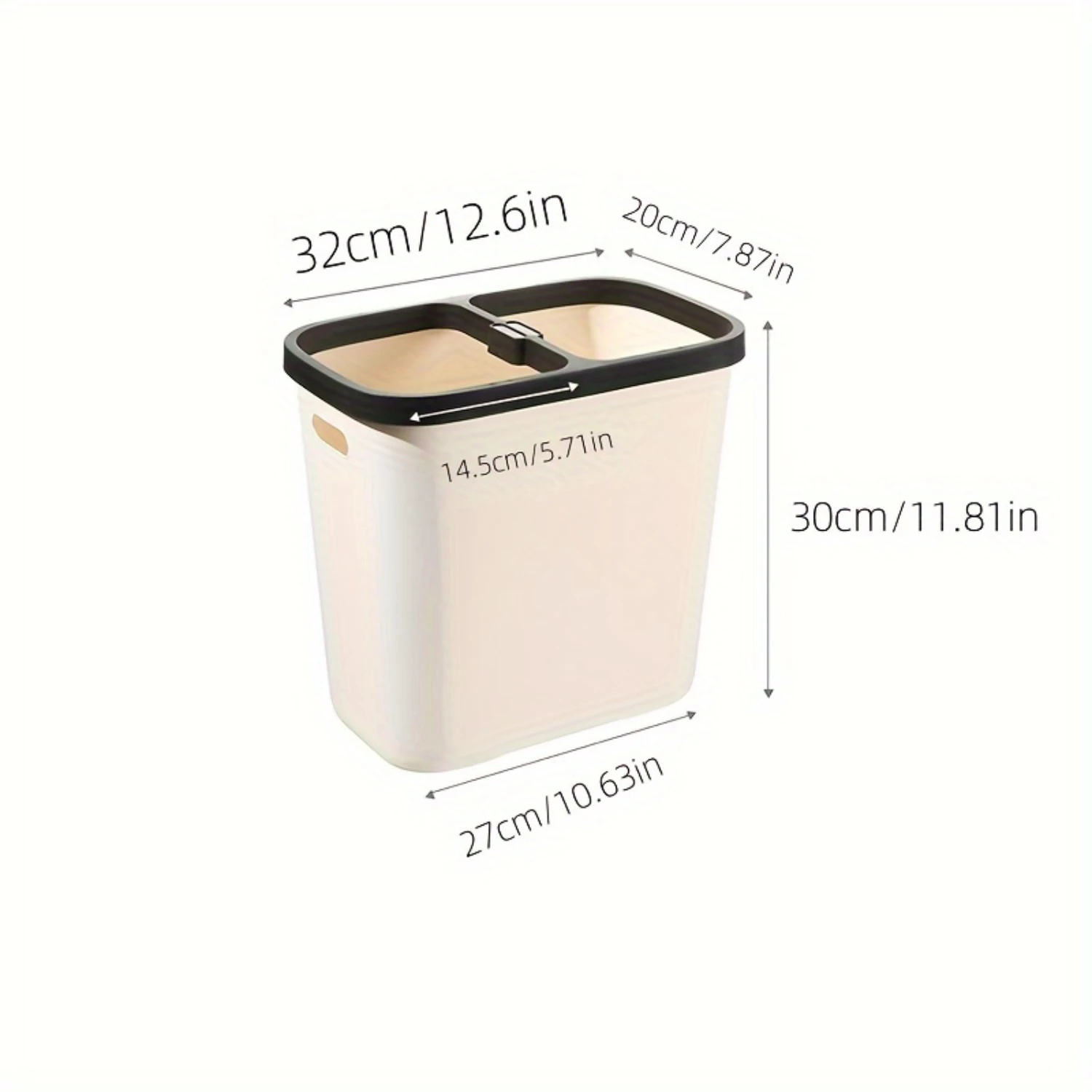 Квадратный мусорный бак для ванной комнаты и гостиной — не требуется крышка, легко сортировочное мусорное ведро