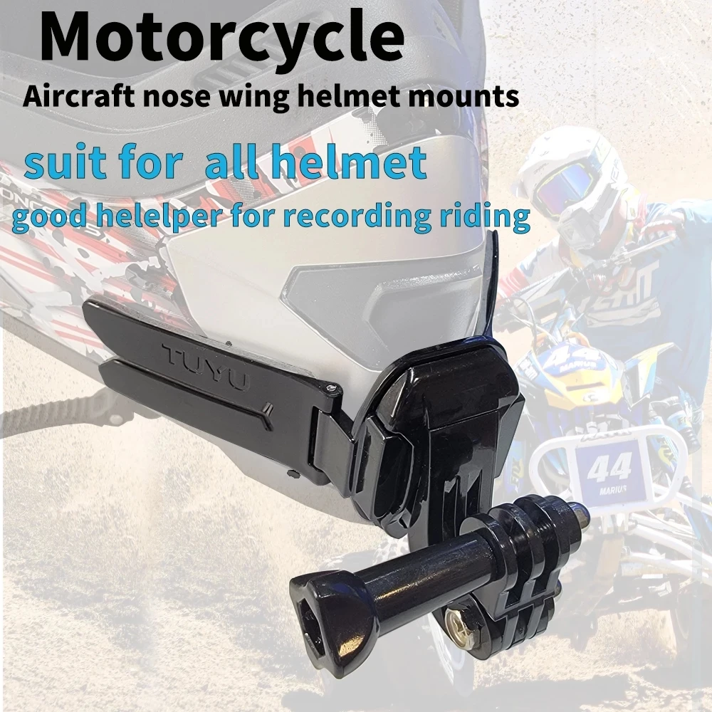 TUYU Motorcycle Helmet Front Chin Mount Strap Foldable Holder for GoPro Hero 13 12 11 10 Insta360 X4 DJI Accessory iPhone 16 15