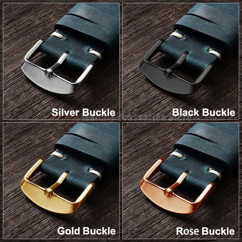 Vintage Weiches Ölwachs-Uhrenarmband 18mm 19mm 20mm 21mm 22mm 24mm Rindsleder-Uhrenarmband für Seiko Herren Crazy Horse Leder-Uhrenband – Detail 6