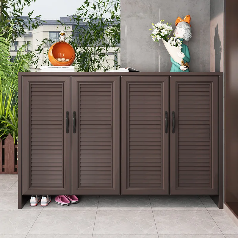 Outdoor aluminum alloy waterproof and sunscreen shoe cabinet, court garden sundries, large-capacity storage locker, balcony