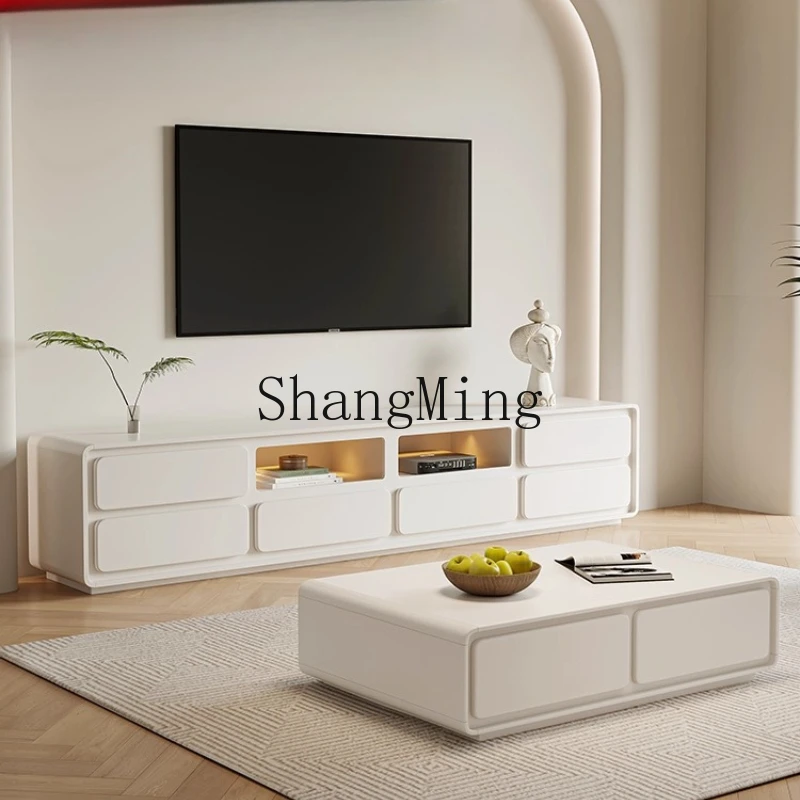 

ZYY floor TV cabinet simple modern coffee table combination living room household small apartment light luxury
