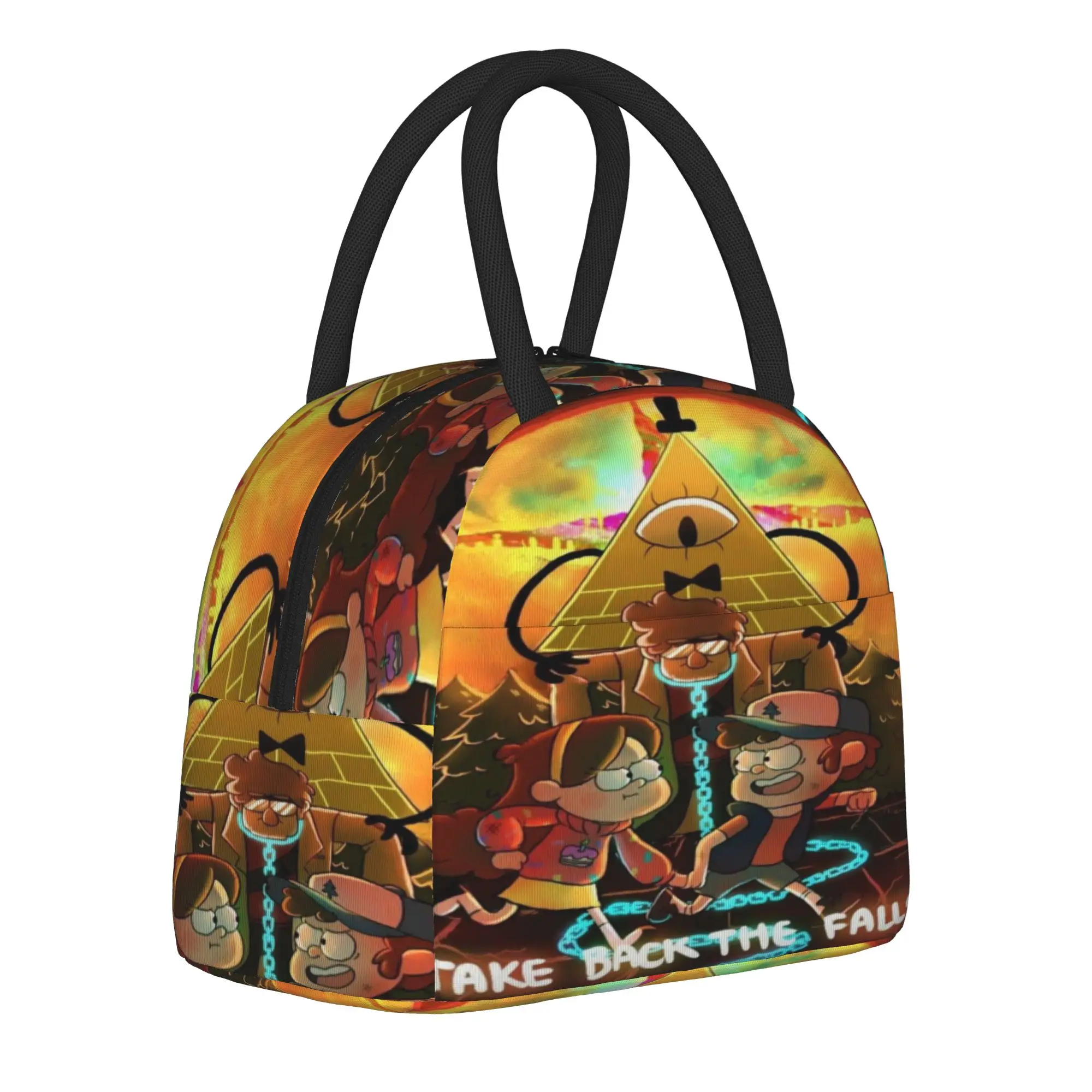 Gravitys Falls Insulated Lunch Bag for Men Women  Storage Food Box Portable Thermal Cooler Lunch Boxes For Work