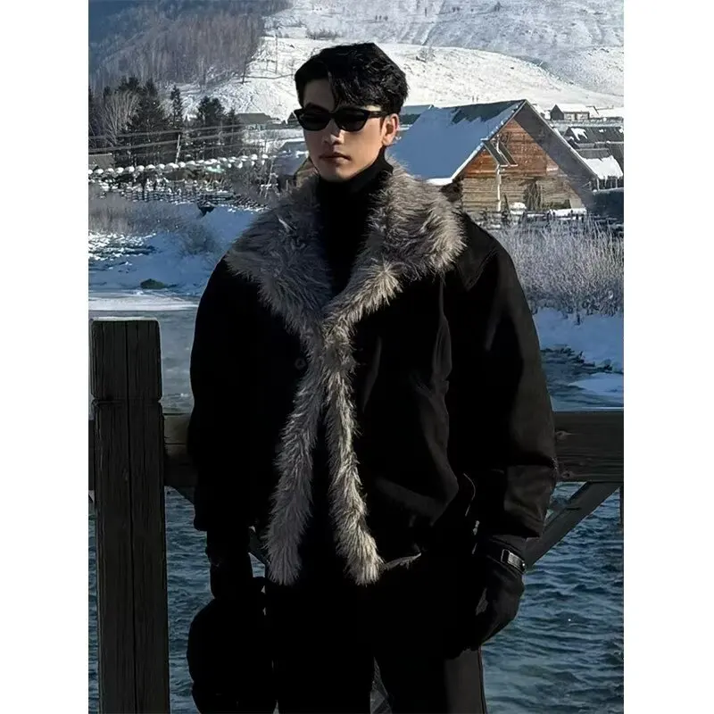 

Loose Casual Winter Jaet ex Large Size 250 Pou American Decosition Fur Collar Design Cotton Coat for Youth