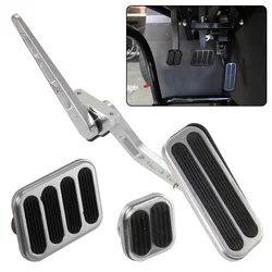 Billet Aluminum Gas Throttle Pedal Kit For Hot Street Rod Chevy Ford  Hot Rod Rat Mopar SBC BBC Black/Silver Universal