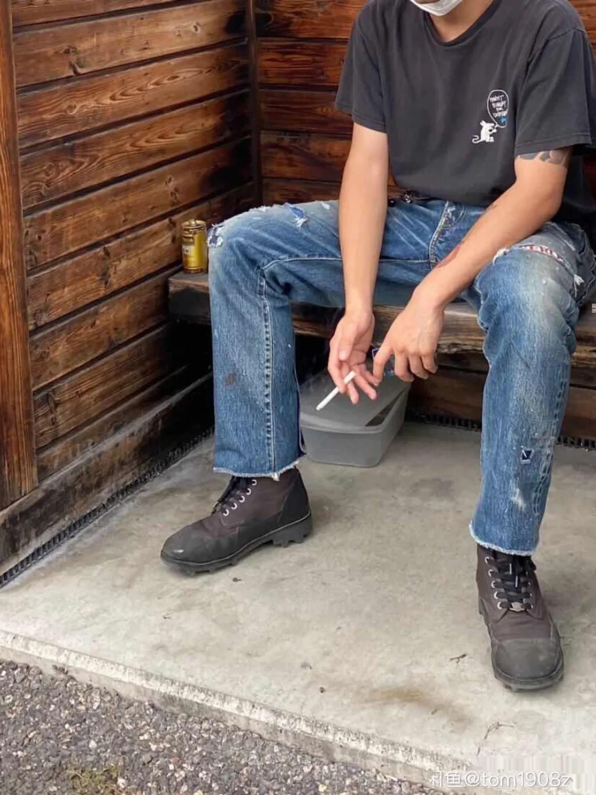 VISVIM WMV  PARCO JOURNEYMAN Shibuya Limited JM Splash Ink Wash Destroy Nine-Point Jeans