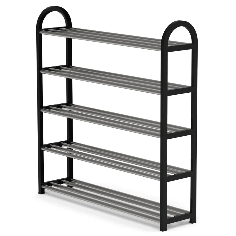 

Cost-Effective Multi-Layer Combinable Metal Shoe Rack Durable Black Shoe Cabinet Multi-Functional for Home Dormitory Entryway