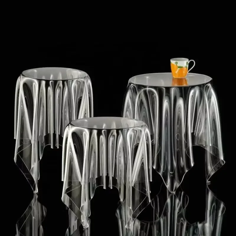 Crystal Clear Modern Cloth Table Acrylic Table Use