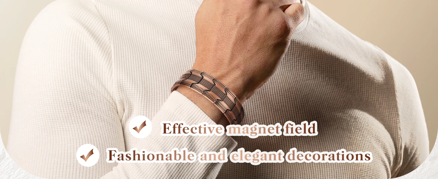 Herren-Magnetarmband aus Zinklegierung, Magnetarmband mit drei Reihen – Detail 1