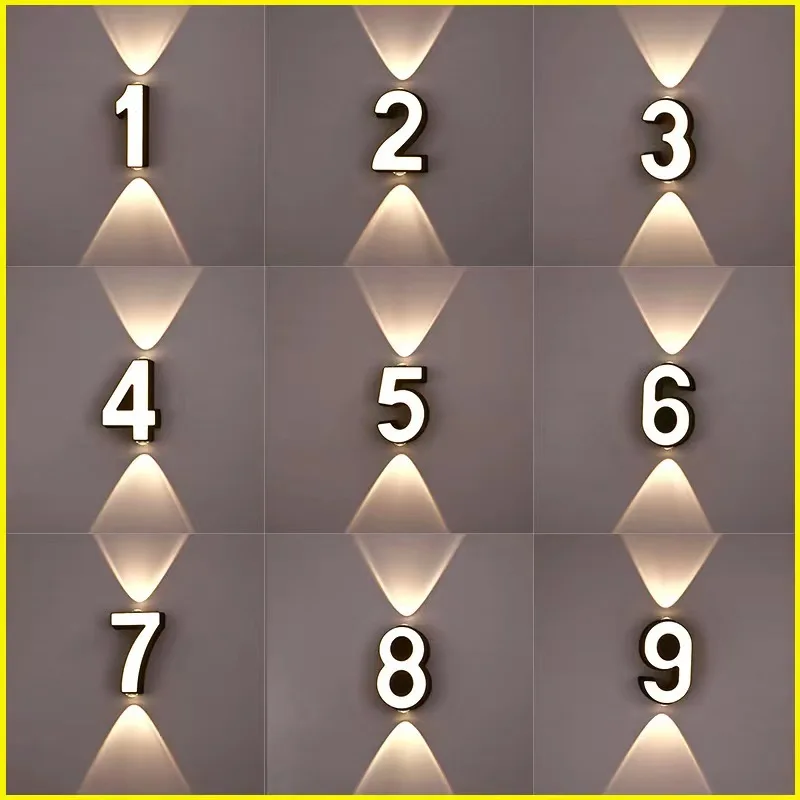 English Letters and Numbers Wall light LED Wall Decoration Sign Light Outdoor Waterproof Courtyard Wall Lamp Balcony Wall Light