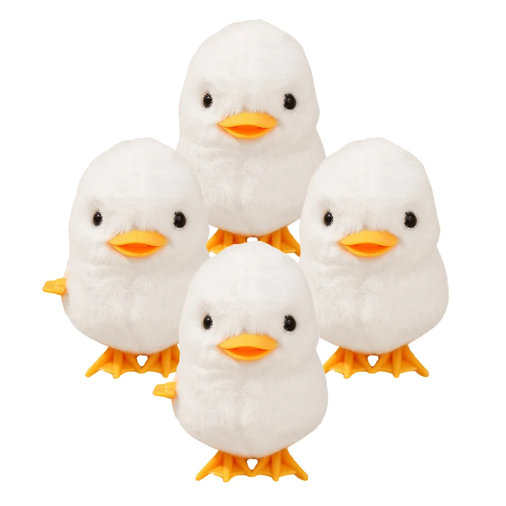 4 Pcs Jumping Chicken Toy up Bouncy Balls Wind Windup Toys for Kids Baby Fuzzy Animal Cartoon