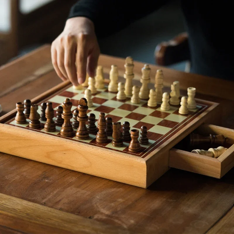 

Luxury Set Chess Game Wood Vintage Original Gift Large Outdoor Board Game Pieces Decor Professional Jogo De Xadrez Chess Game