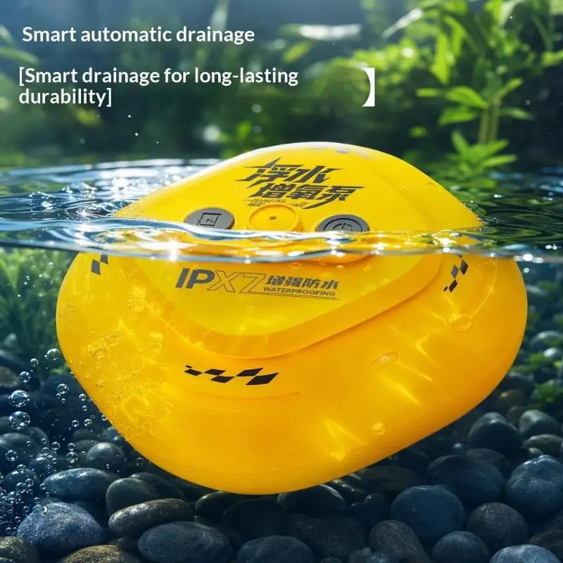 【HMA】Floating Oxygen Pump For Aquarium Fishing Waterproof Design Quiet Operation Floating Fishing Aerator Pump USB Rechargeable