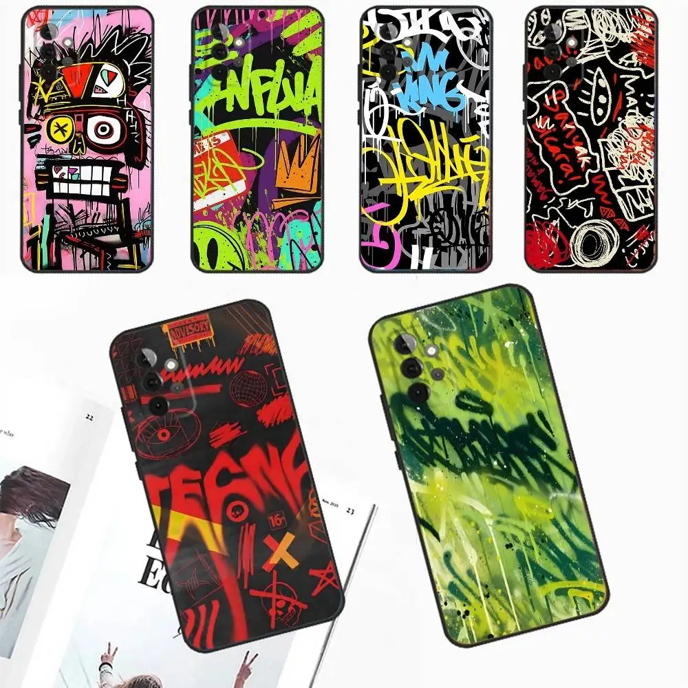 

Cool Thing Graffiti Art Phone Case For Samsung Galaxy A13,A21s,A22,A31,A32,A52,A53,A71,A80,A91 Soft Black Phone Cover
