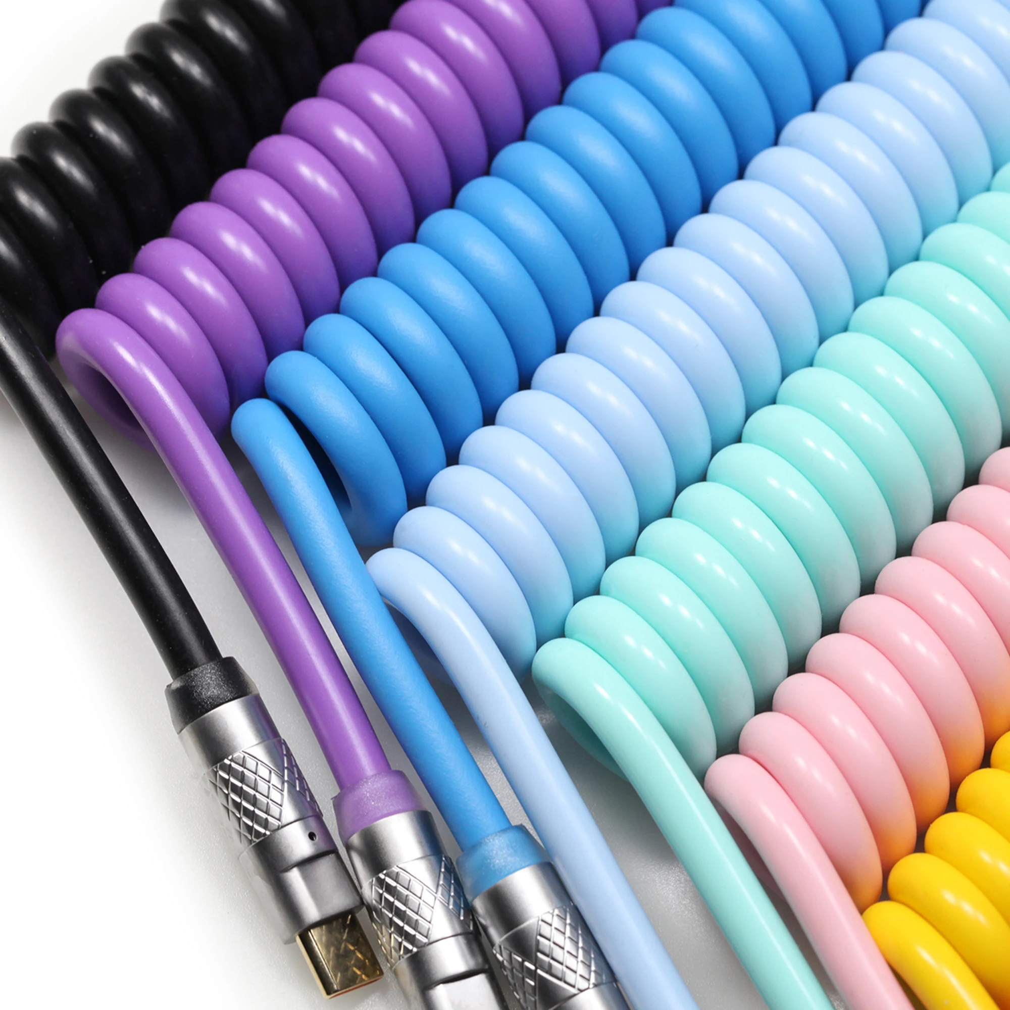 

LOOP PU Aviator Connector Cable USB A to type C GX16 Aviation For Mechanical Keyboard Handmade PU RGB Breathing Light