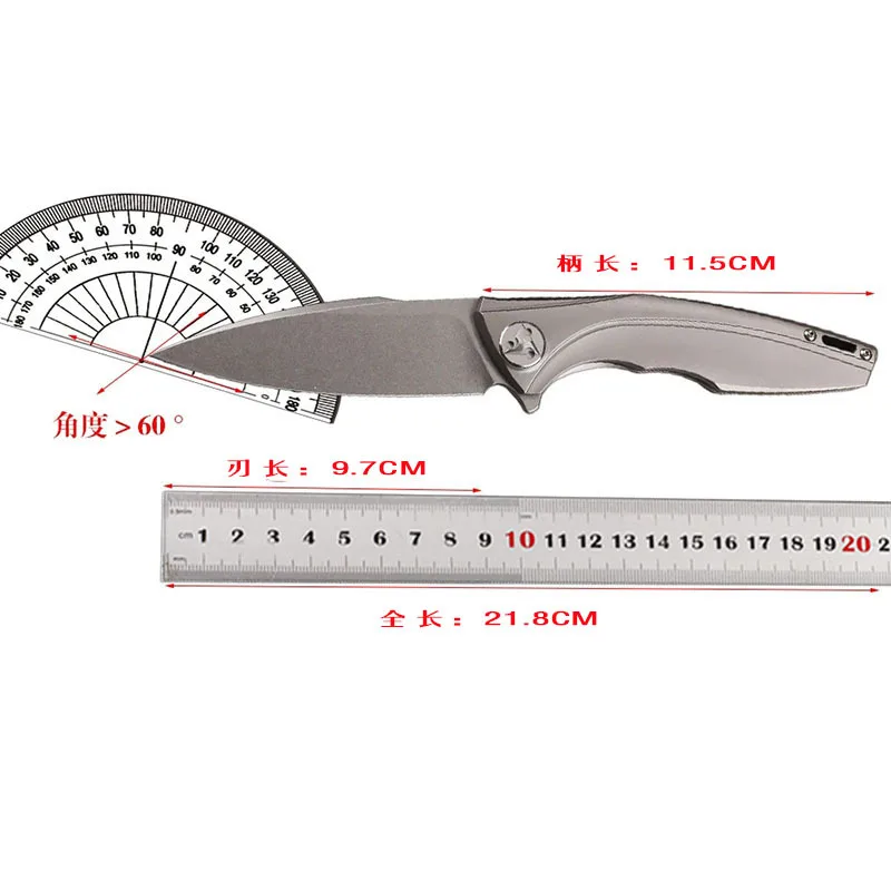 Gift collection M390 steel sheet folding TC4 titanium alloy handle outdoor camping fishing survival EDC tool knife