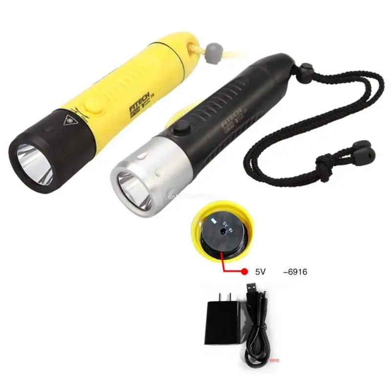 Diving Lights Professional Underwater Flashlight Waterproof Dive Torch Rechargeable Battery Light for Night