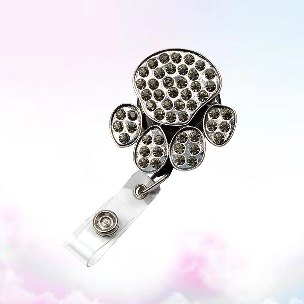 حامل بطاقة الصدر، مشبك على شكل راحة اليد، بكرة شارة الهوية القابلة للسحب، سلك تلسكوبي لمكتب الممرضة والطالبات، باللون الأبيض