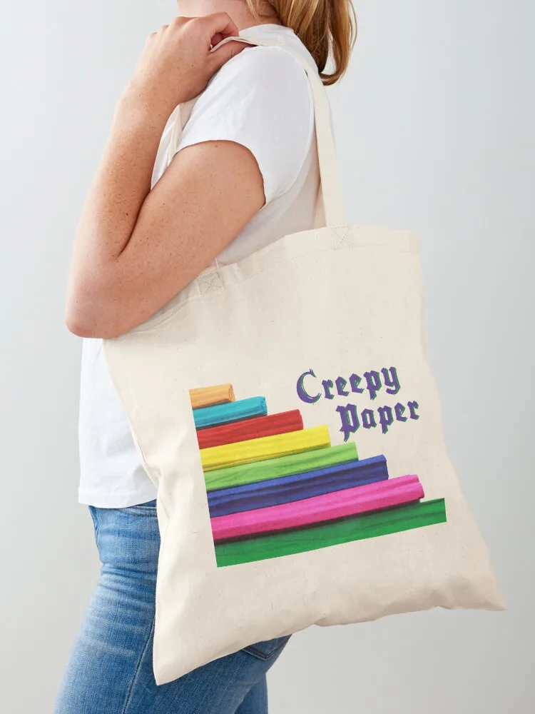 Creepy Paper Tote Bag tote bag screen shopper bag women canvas personalized tote