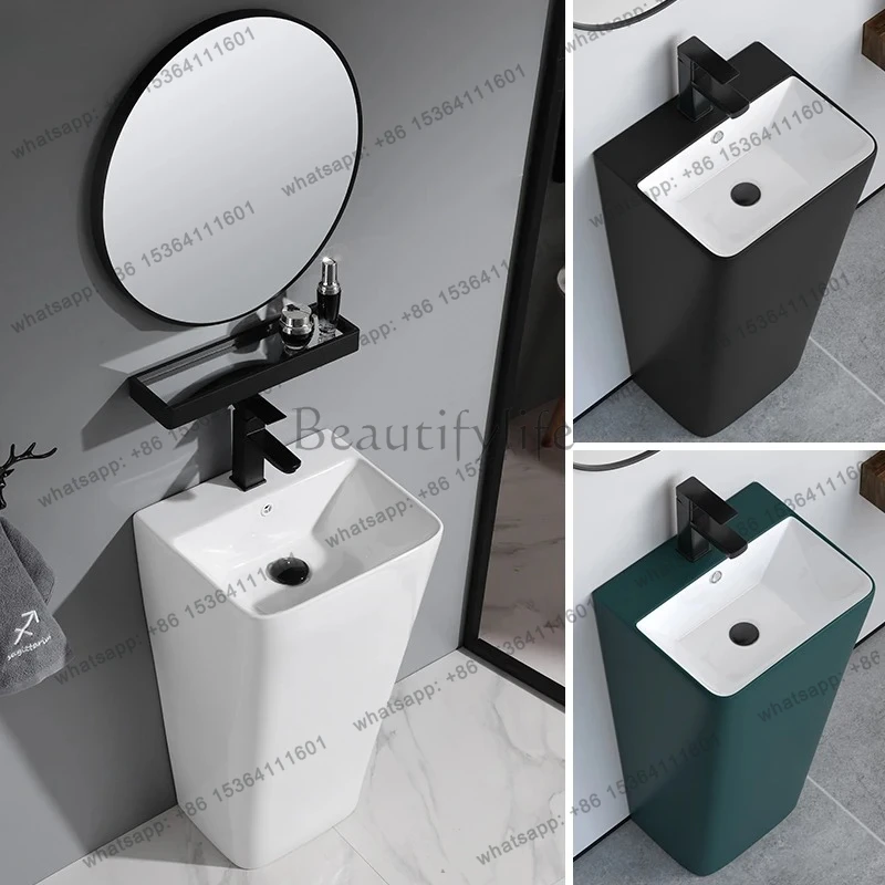matte one-piece column basin floor-to-ceiling washbasin balcony integrated washbasin bathroom washbasin