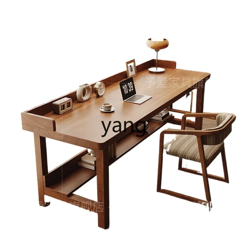 

CX solid wood strip living room book dining table integrated log wind simple learning desk