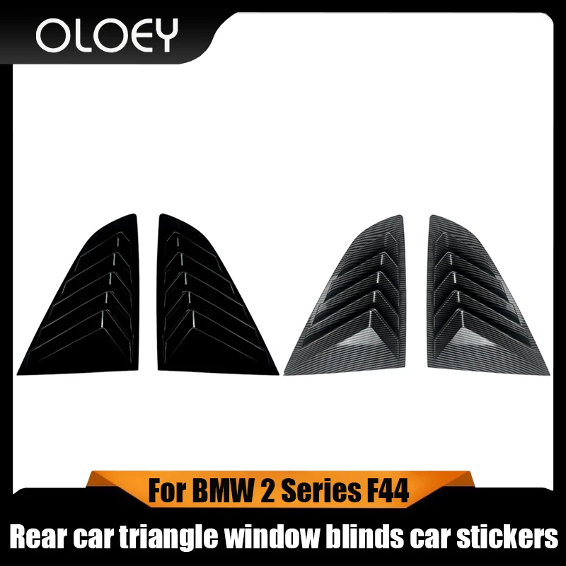 

For BMW 2 Series F44 2020-2023 Rear Side Window Louver Shutter Trim Cover Carbon Fiber Look/Gloss Black Windshield Sun Shade