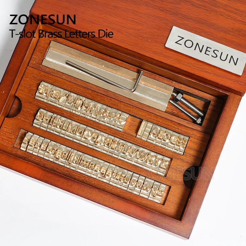 ZONESUN Personalized Logo Letter Number Initial Set Leather Hot Foil Stamp Craving Tool Branding Iron Embossing Machine Wood Box