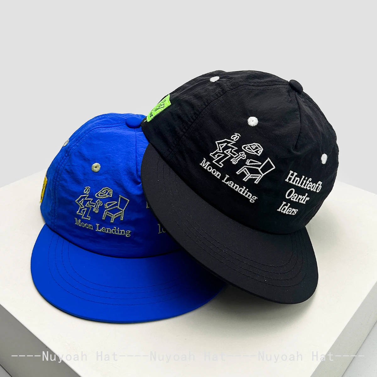Korean Embroidered Letters Baseball Hats Sunshade Flat Eave Breathable New Men Women Quick Drying Cartoon Peaked Caps Versatile