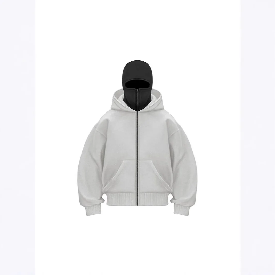 

Unisex Double-Cap Hooded Sweater Jacket Loose Fit Streetwear Trendy Fashion Spring Autumn Oversized Outerwear