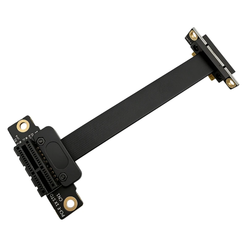 NEW 10cm PCI‑E 1X Dual 90 Degrees Riser Extension Cable Dual Voltage LED Indicator PCIE X1 Right‑Angle Flexible Wire For Desktop