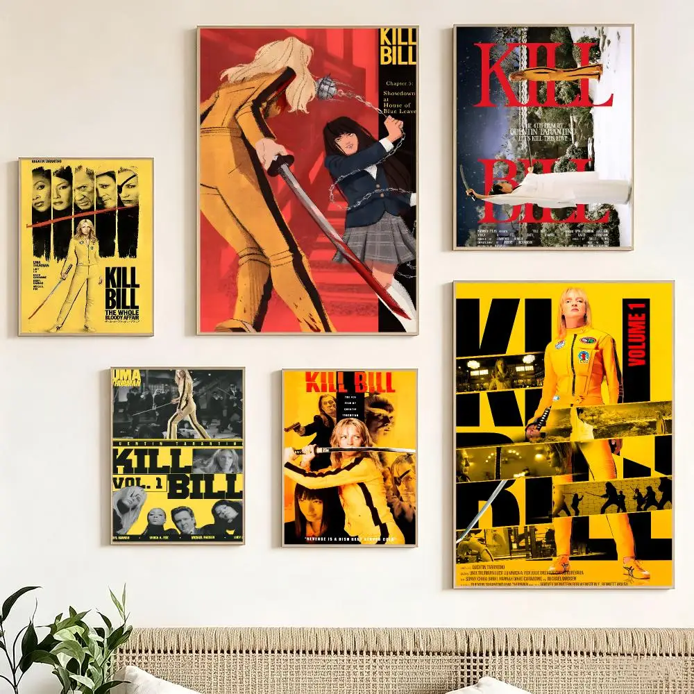 Classic Movie K-Kill Bill Poster impermeable para el hogar sala de estar dormitorio bar decoracion estetica