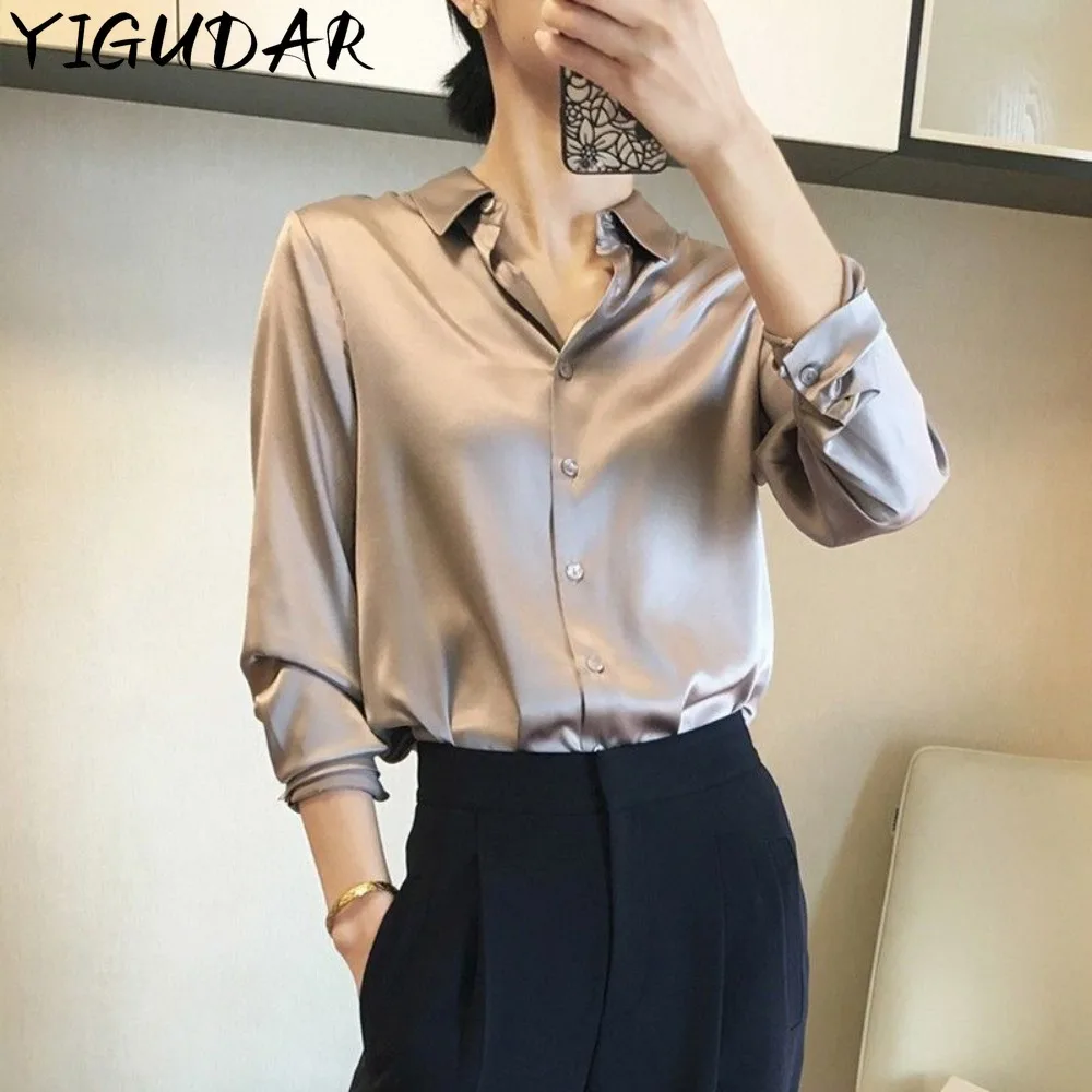 2024 spring summer new shirt for women pattern silk top  women shirts long sleeve fashionable temperament  woman  clothing y2k