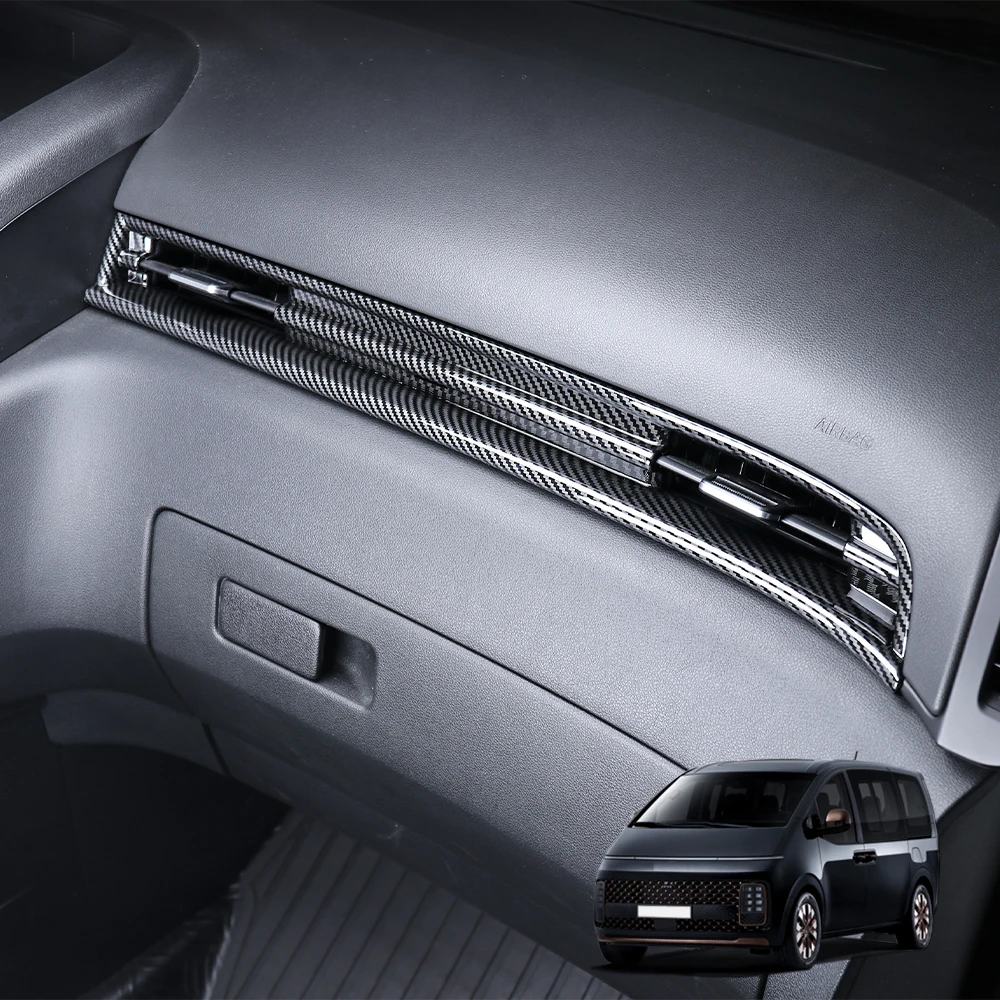 

Накладка на центральный воздуховод приборной панели из углеродного волокна для Hyundai Staria 2021-2026, аксессуары