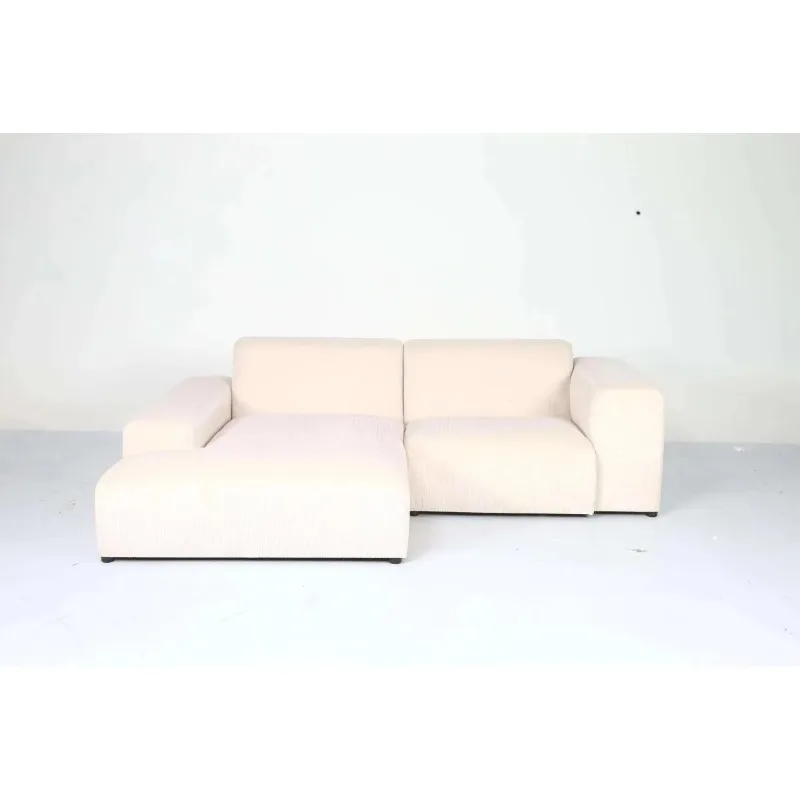 Large luxury L-shaped convertible combination sofa, down-filled modern sofa with ottoman, deep seat cloud sofa
