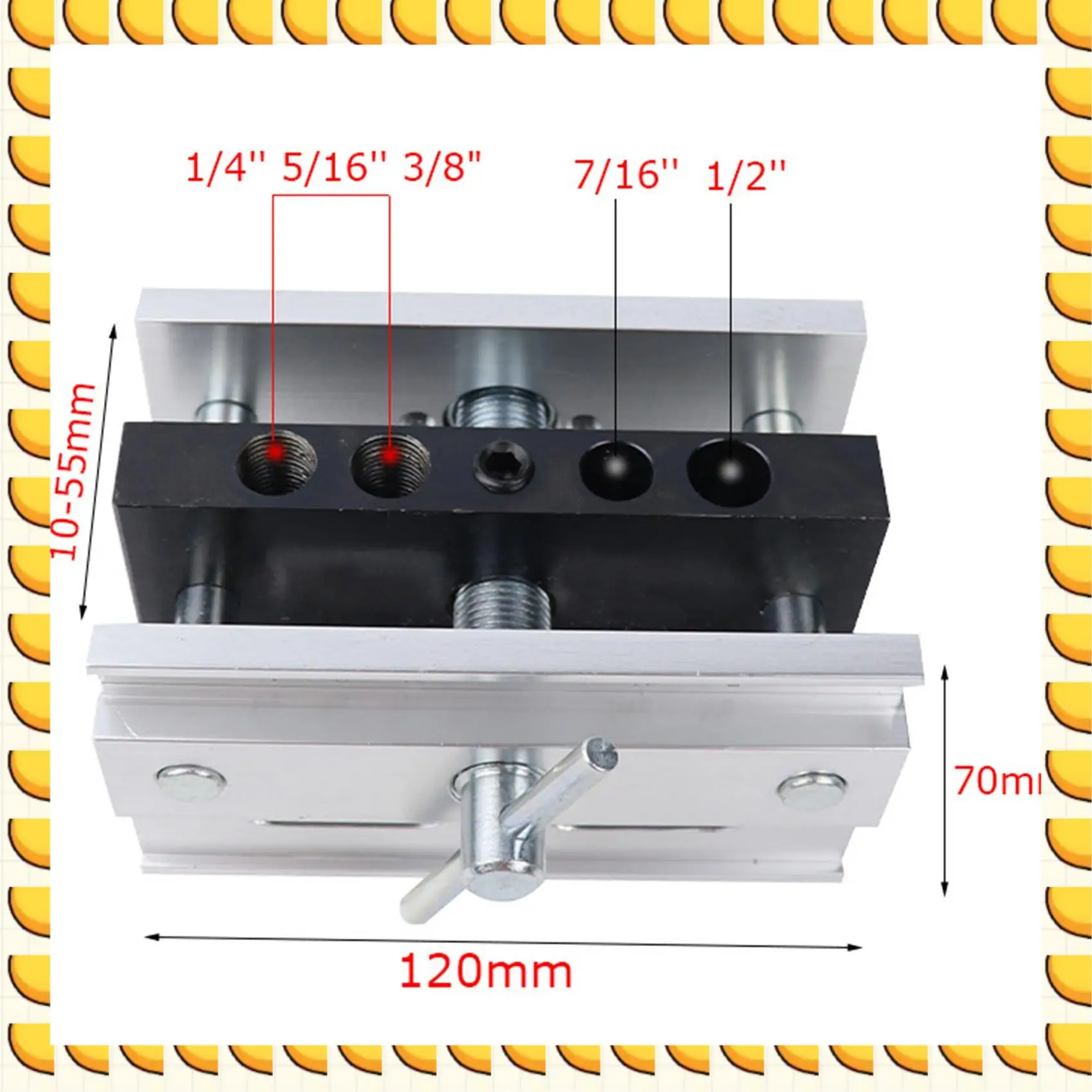 

BAAU Straight Hole Locator Metric Woodworking Nail Clamp Tool With 6 Nail Clamp Bushes Wood Clamp Set Drill Clamp Set