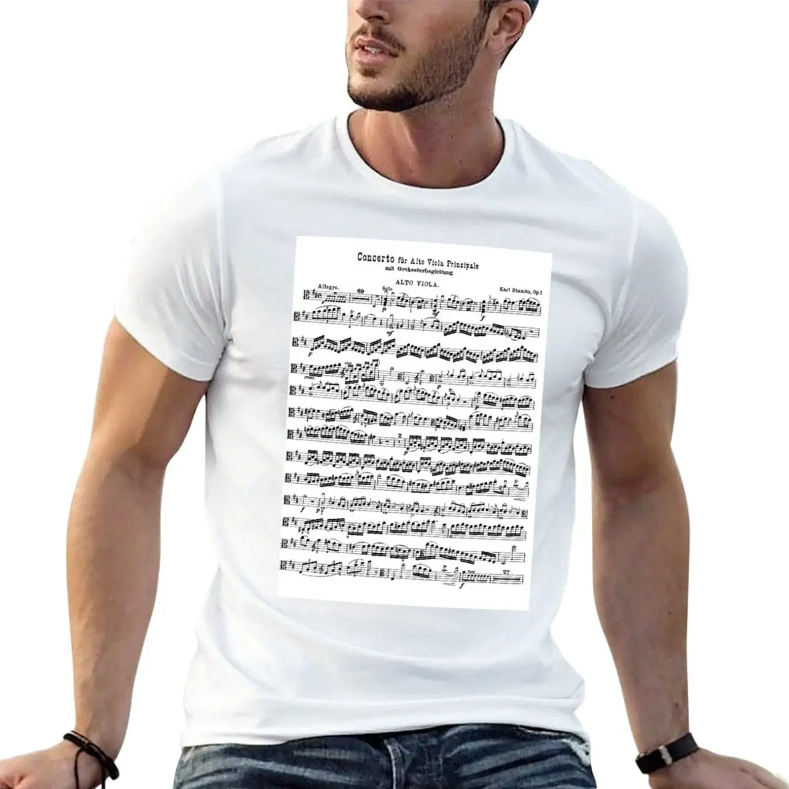 New Stamitz Viola Concerto T-Shirt t-shirts man cute clothes quick drying shirt tees Men's cotton t-shirt