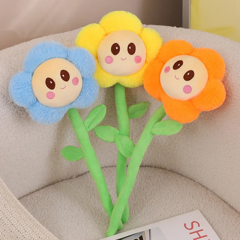 Nuovo girasole con fiore Vita eterna Margherita Decorazione di nozze Simulazione Bouquet Giocattoli di peluche Regalo di festa di compleanno per ragazze