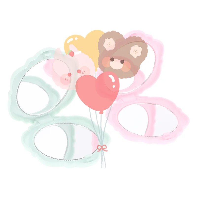 1 個ポータブルレトロローズフラワーミニミラー小さなポケット化粧鏡両面ハンドミラーコンパクト化粧品美容ツール