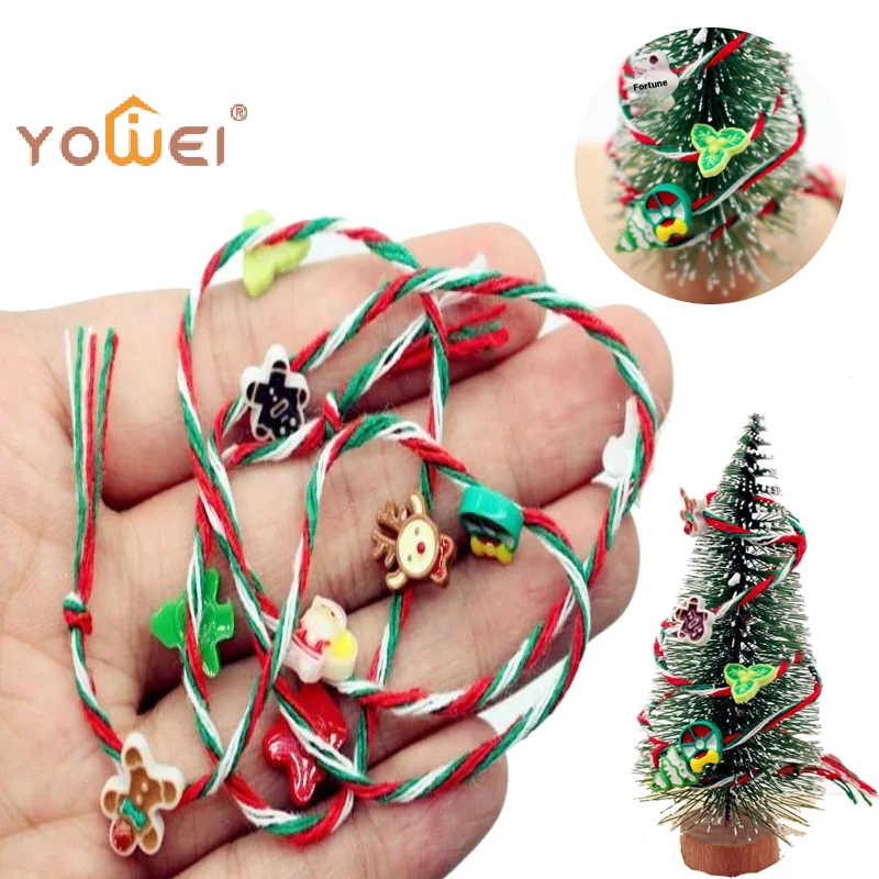 

Latest 2Pcs Dollhouse Mini Colorful Rope Decoration Gift Hanging Piece Christmas Tree DIY Decorative Accessories Pendant