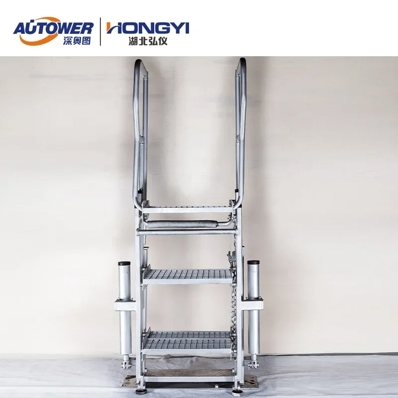 Hot Sell Loft Aluminum Galvanized Ladder Folding Stairs with Spring Cylinder Balance System Step for Skid Platform