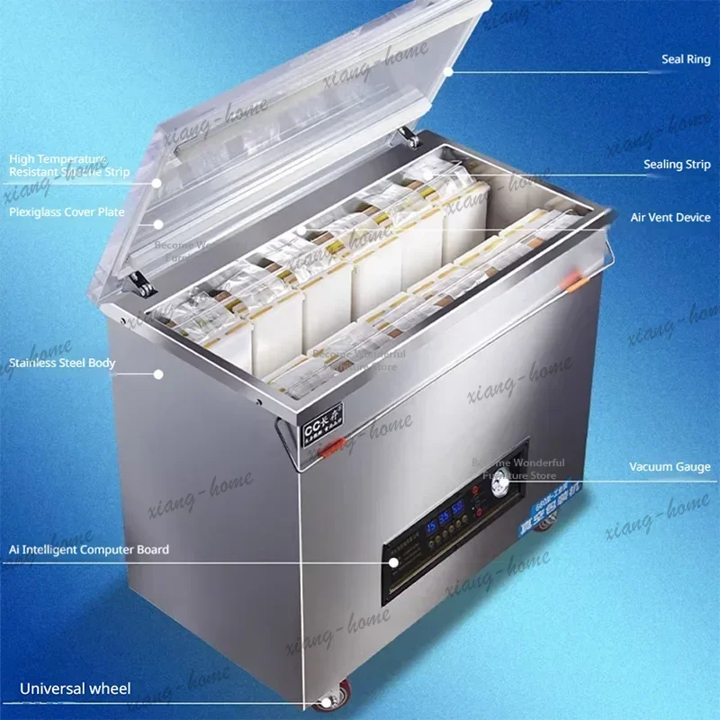 YJ Automatic Rice Brick Vacuum Packer Food Seafood Grain Tea Kitchen Sealer Fresh‑Keeping Digital Display Packing Machine FYPM