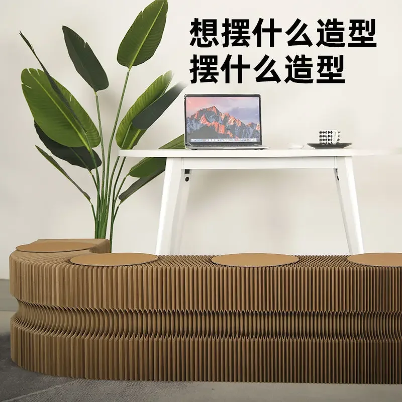 Creative Paper Stool Fashion Telescopic Bench Folding Portable Space-saving Low Entrance Door Changing Shoe chair