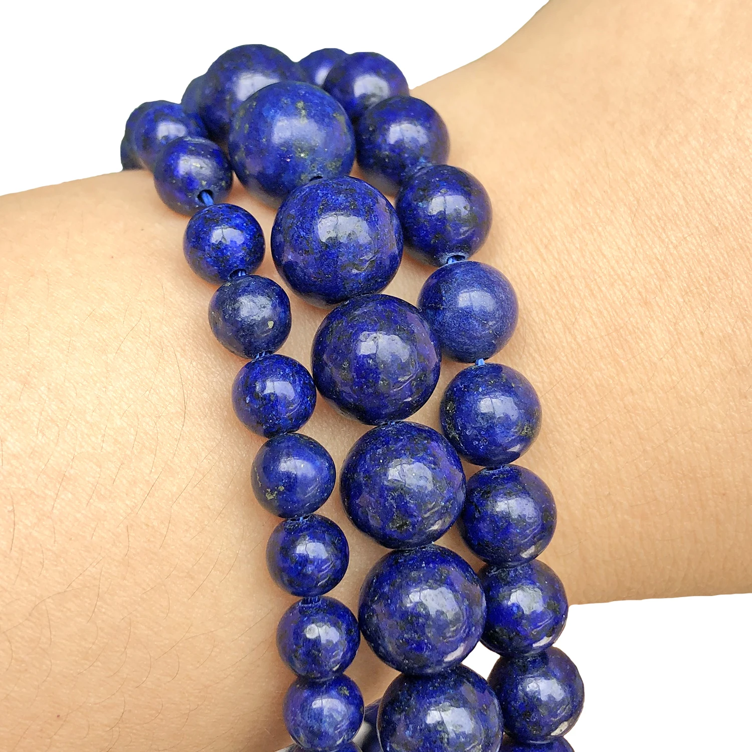 Natursteinperlen Lapislazuli Runde Lose Steinperlen für Schmuckherstellung DIY Armband Ohrringe Zubehör 15'' 4/6/8/10/12mm – Detail 4