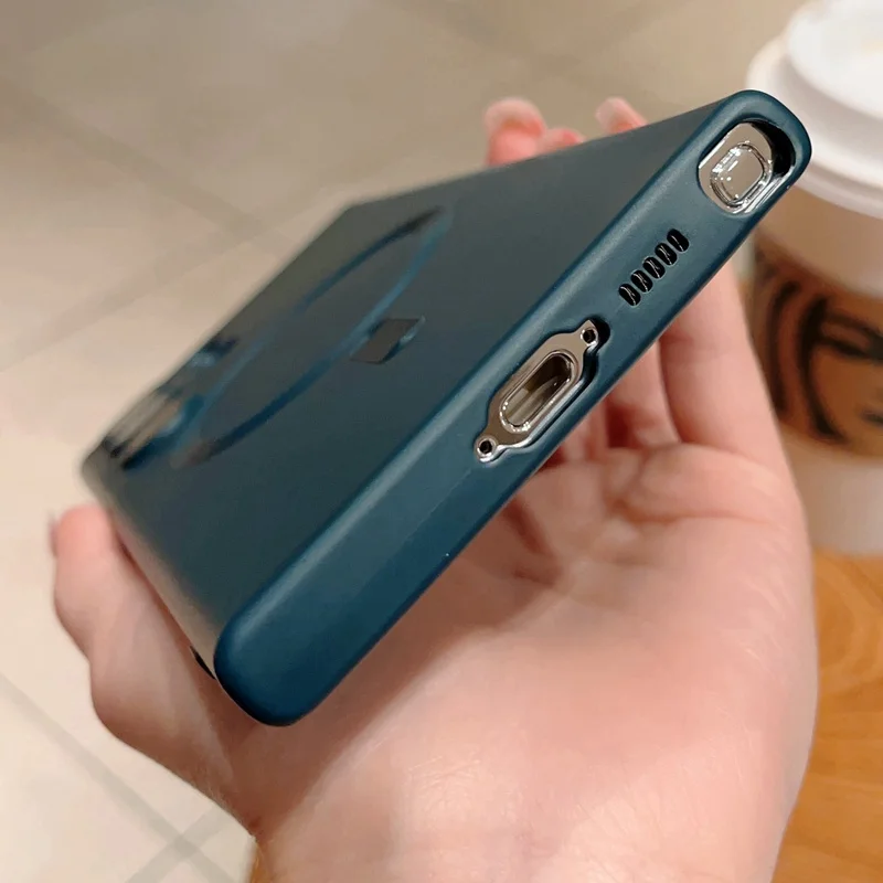 Luxury Matte Magnetic Case For Samsung S25 Ultra S24 S23 S22 S21 S20 Note 20 10 Plus For Magsafe Lens Protection Soft Cover