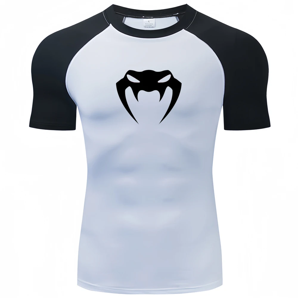 

Men O-Neck Compression Shirt MMA Long or Short Sleeve T-shirt Men's Fitness Bodybuilding Clothes Rashguard Tight Sports Top Tees