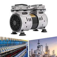 550W Oil Free Vacuum Pump Silent Air Compressor Head For Industrial Laboratory DHL EU Standard 1400rpm w/Silencer 220V 8bar