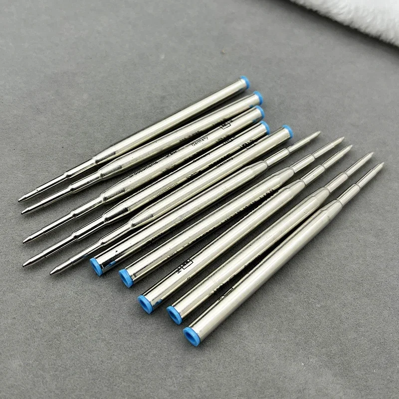 قلم حبر جاف معدني أزرق/أسود من يامالانج، نقطة كتابة متوسطة، عبوات حبر قياسية ناعمة، لوازم مكتبية