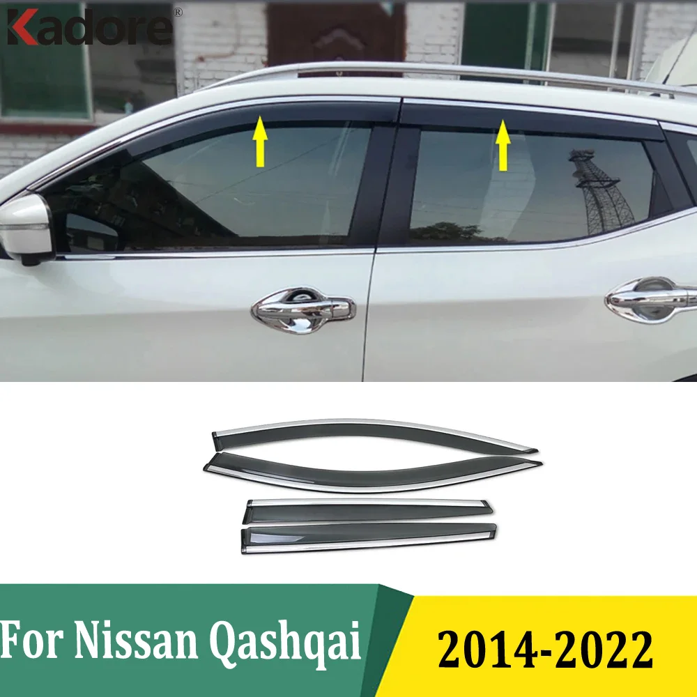 

Для Nissan Qashqai J11 2014 2015 2016-2021 2022 пластиковый автомобильный оконный дефлектор ветра козырек от дождя солнцезащитные ограждения вентиляционная крышка