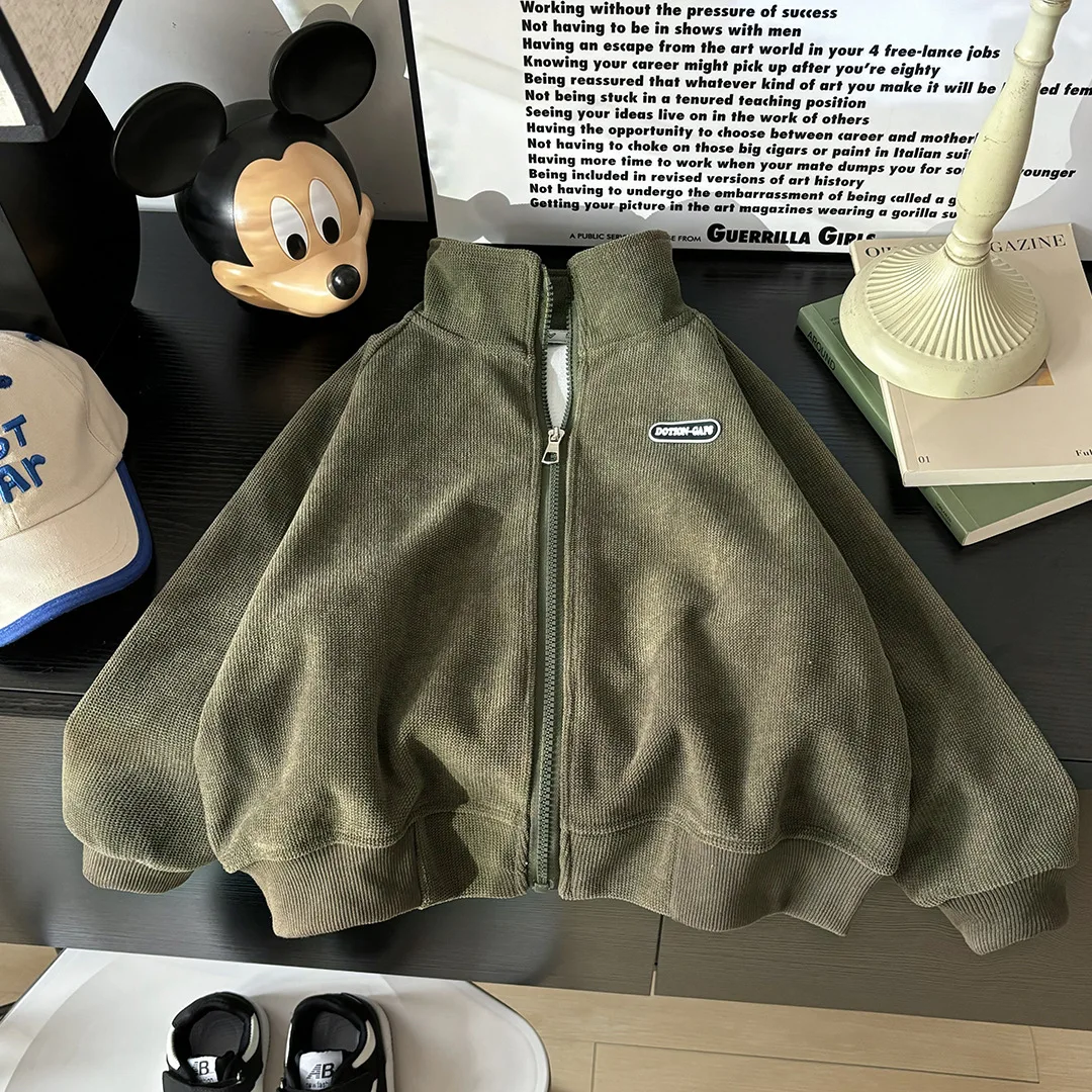 2025 Autumn Winter Children's Coats Kids Outerwear Velvet Jacket Casual Boys Girls Coats Korea Children's Clothing